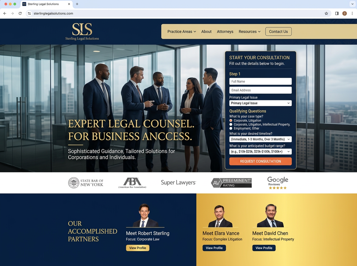 High-Ticket Consulting Framework landing page concept
